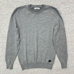 Replay Sweater Gray Virgin Wool Blend Crewneck / Men's Medium